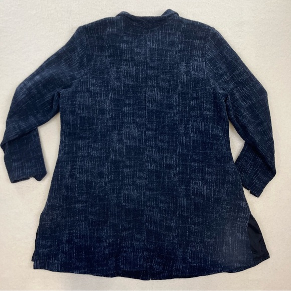 Eileen Fisher Woven Cotton Twist Blue Jacket Size 1X - Picture 7 of 8